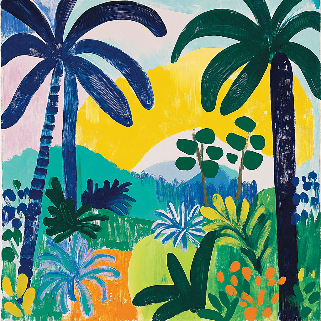 Matisse Inspired Tropical Serenity paint by numbers