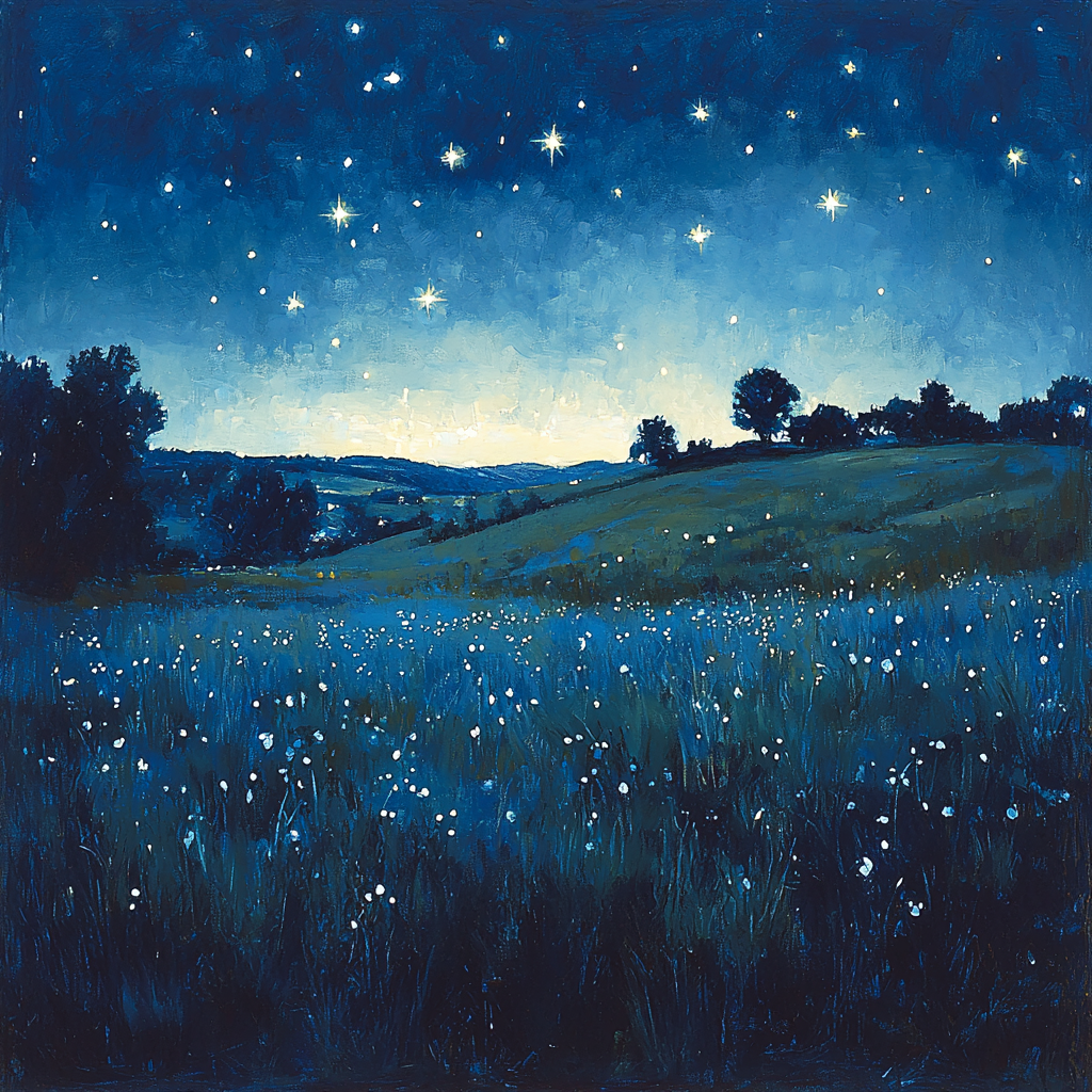 Leonardo Da Vinci Inspired Starlit Meadows Numbered Painting Kits