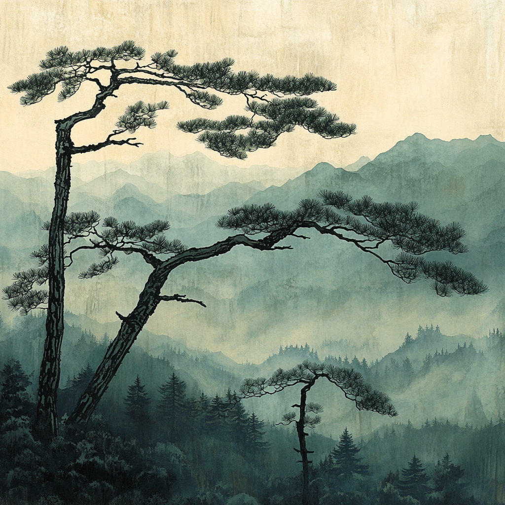Zhao Mengfu Inspired Ancient Pine Echoes Number painting