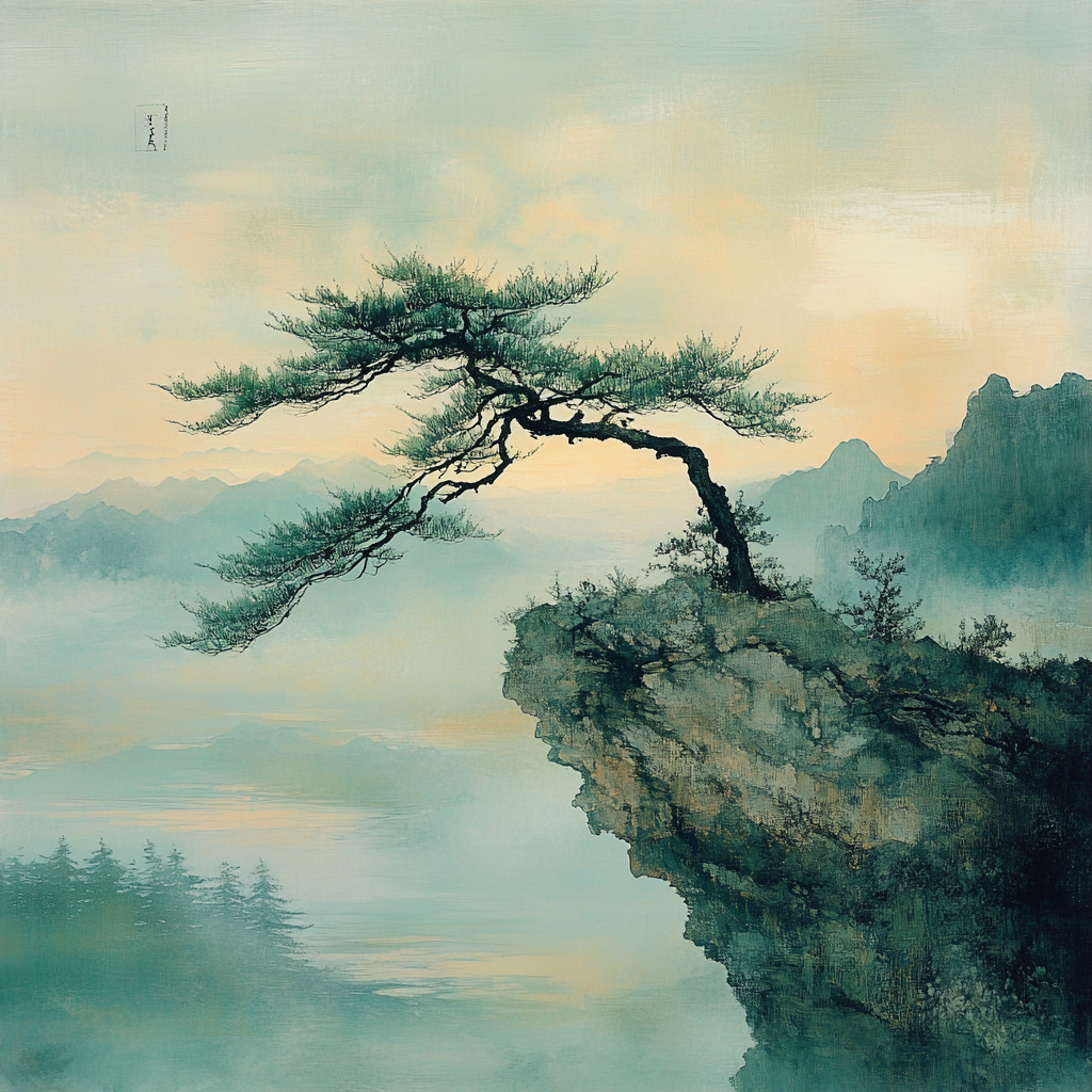 Zhao Mengfu Inspired Celestial Pine Echoes painting number kit