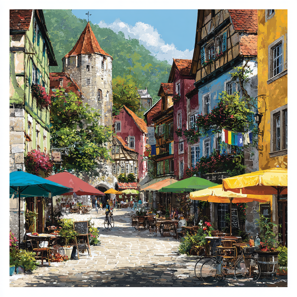 Freiburg Market Square Germany paint by numbers