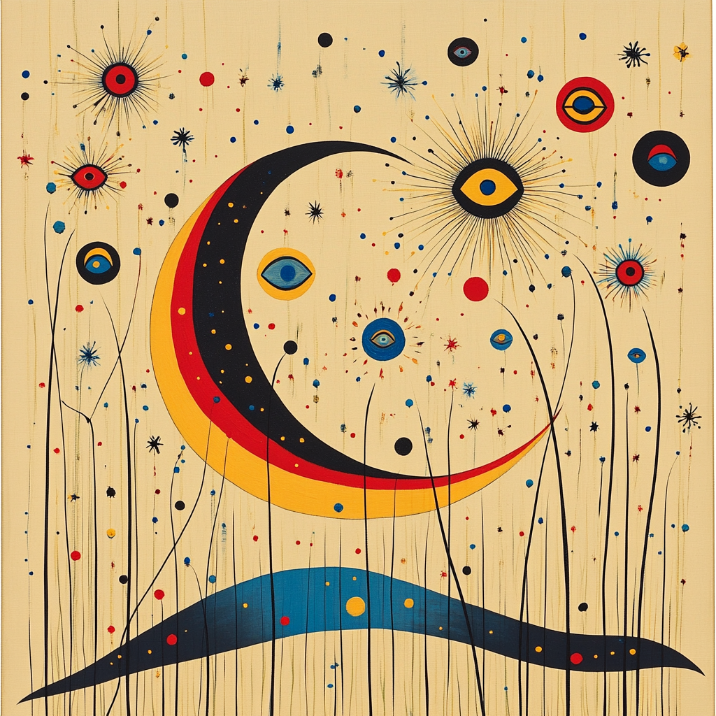 Joan Miró Inspired Celestial Garden Numbered painting kits