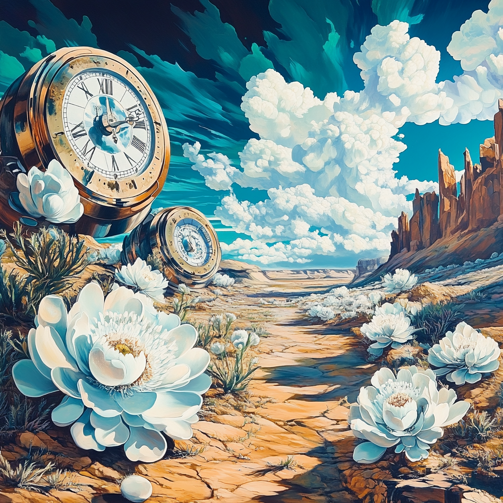 Salvador Dali Inspired Clock Garden Number painting