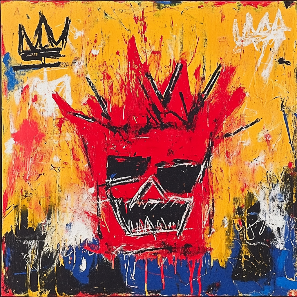Jean-Michel Basquiat Inspired Abstract Identity Number painting