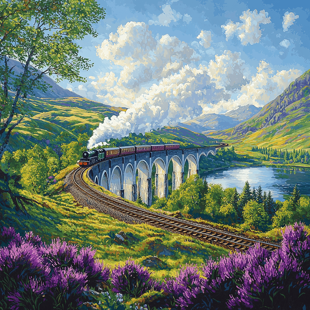 Glenfinnan Viaduct - Scottish Highlands, Scotland DIY Paint By Numbers