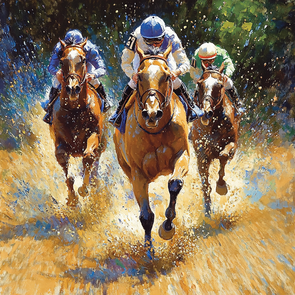 Edgar Degas Inspired Horse Racing Scene paint by number