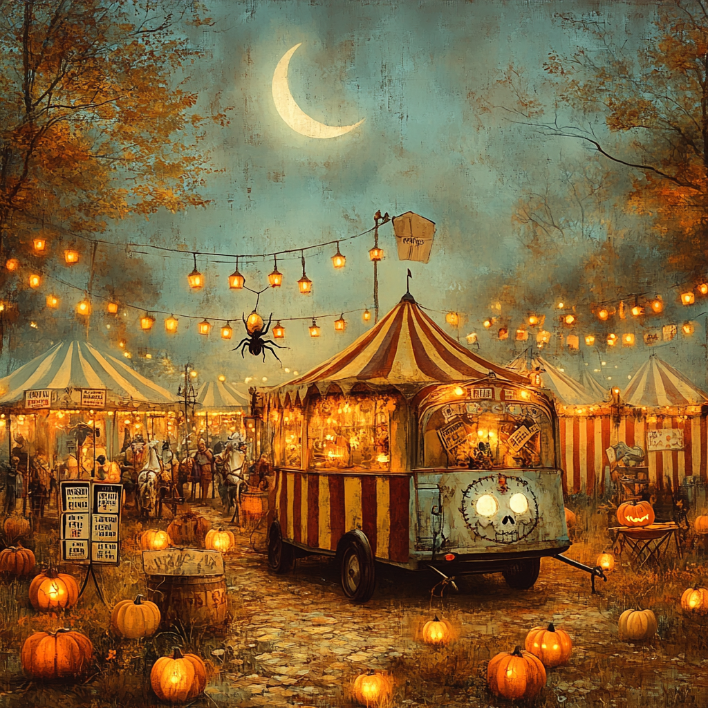 Halloween Carnival Of Lost Lanterns Number painting