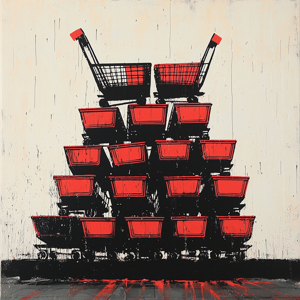 Banksy Inspired Consumerism Collapse Paint By Color