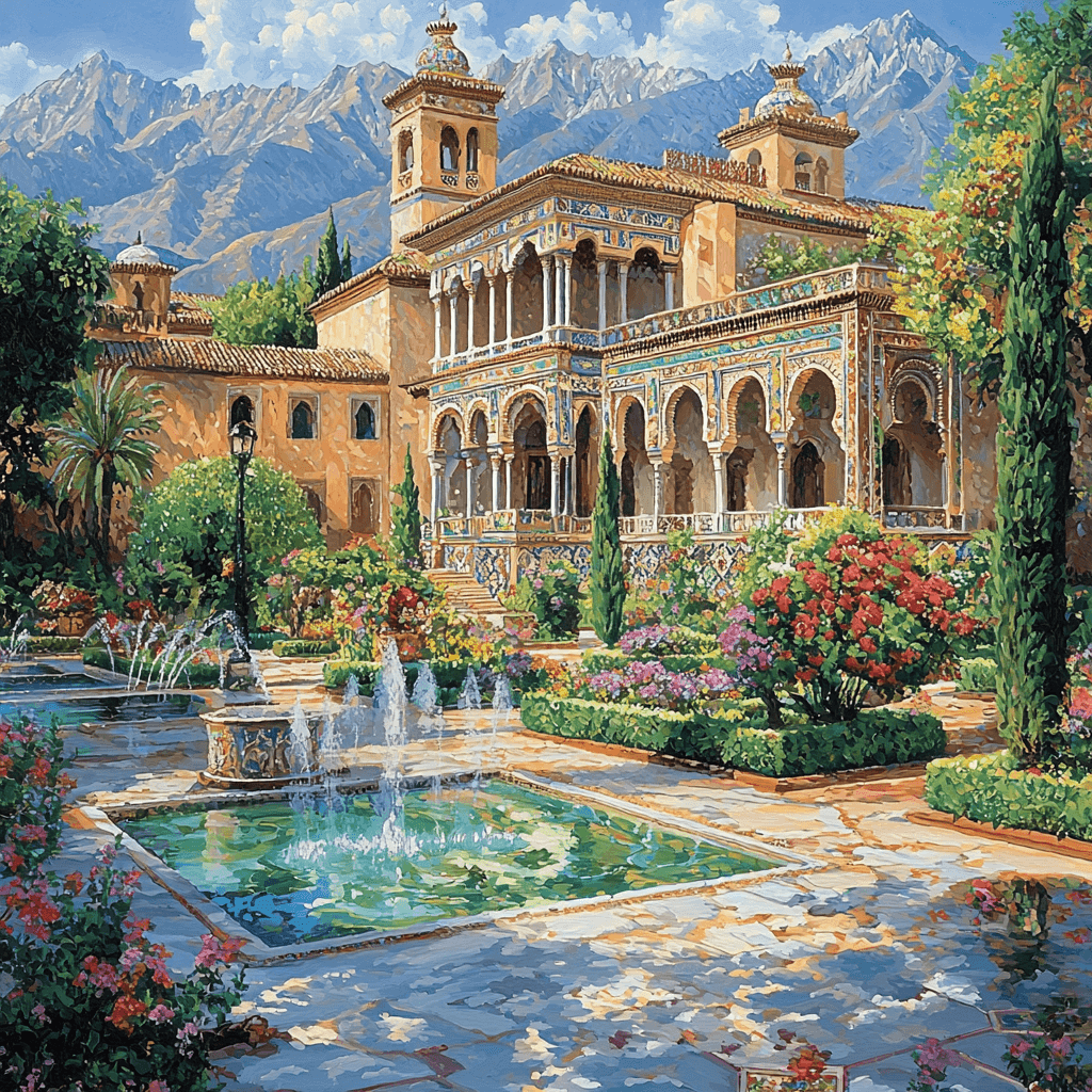 Alhambra Palace - Granada Painting By Numbers Kit