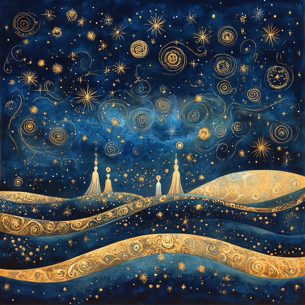Klimt Inspired Celestial Dreams Numbered painting kits