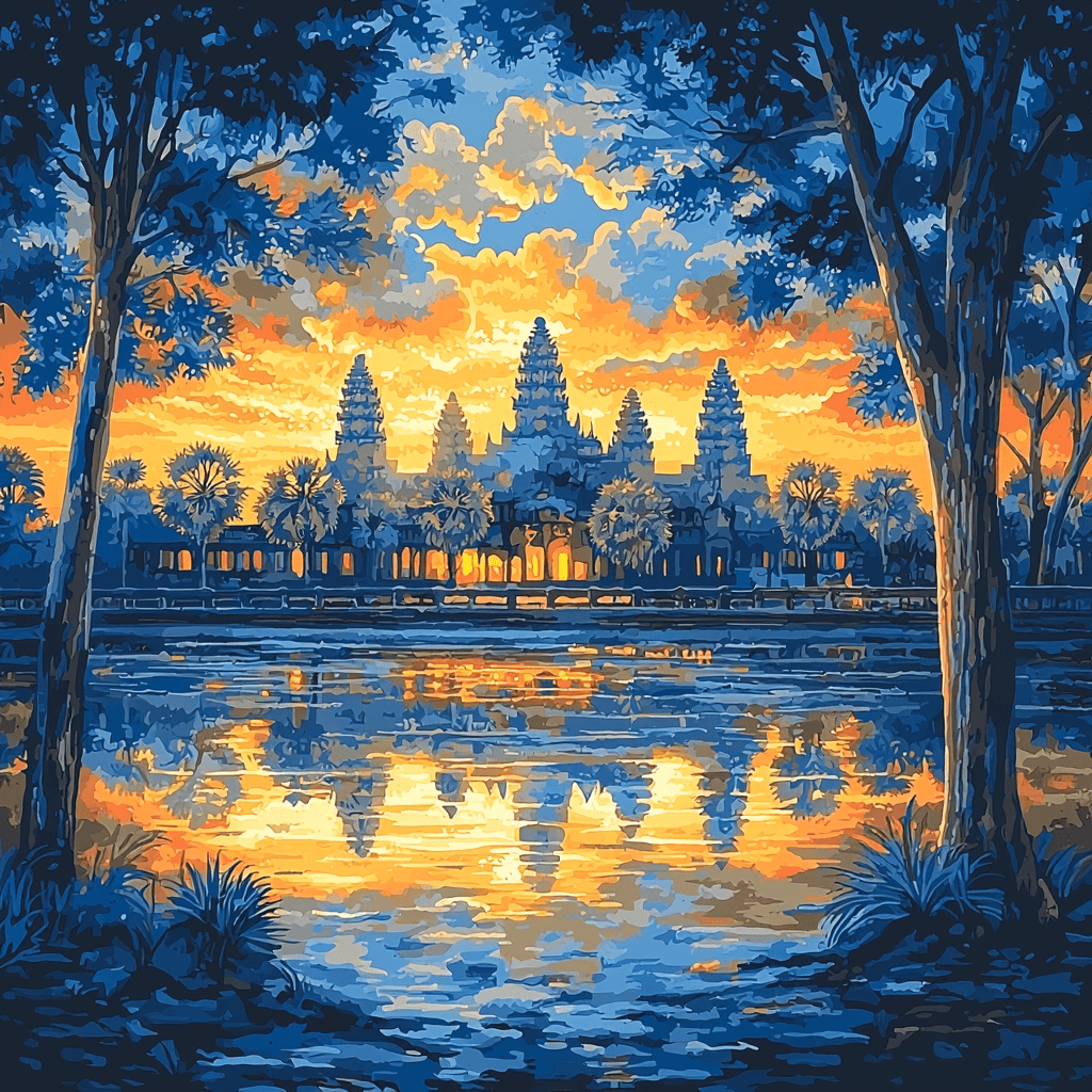 Angkor Wat At Dawn Paint By Numbers