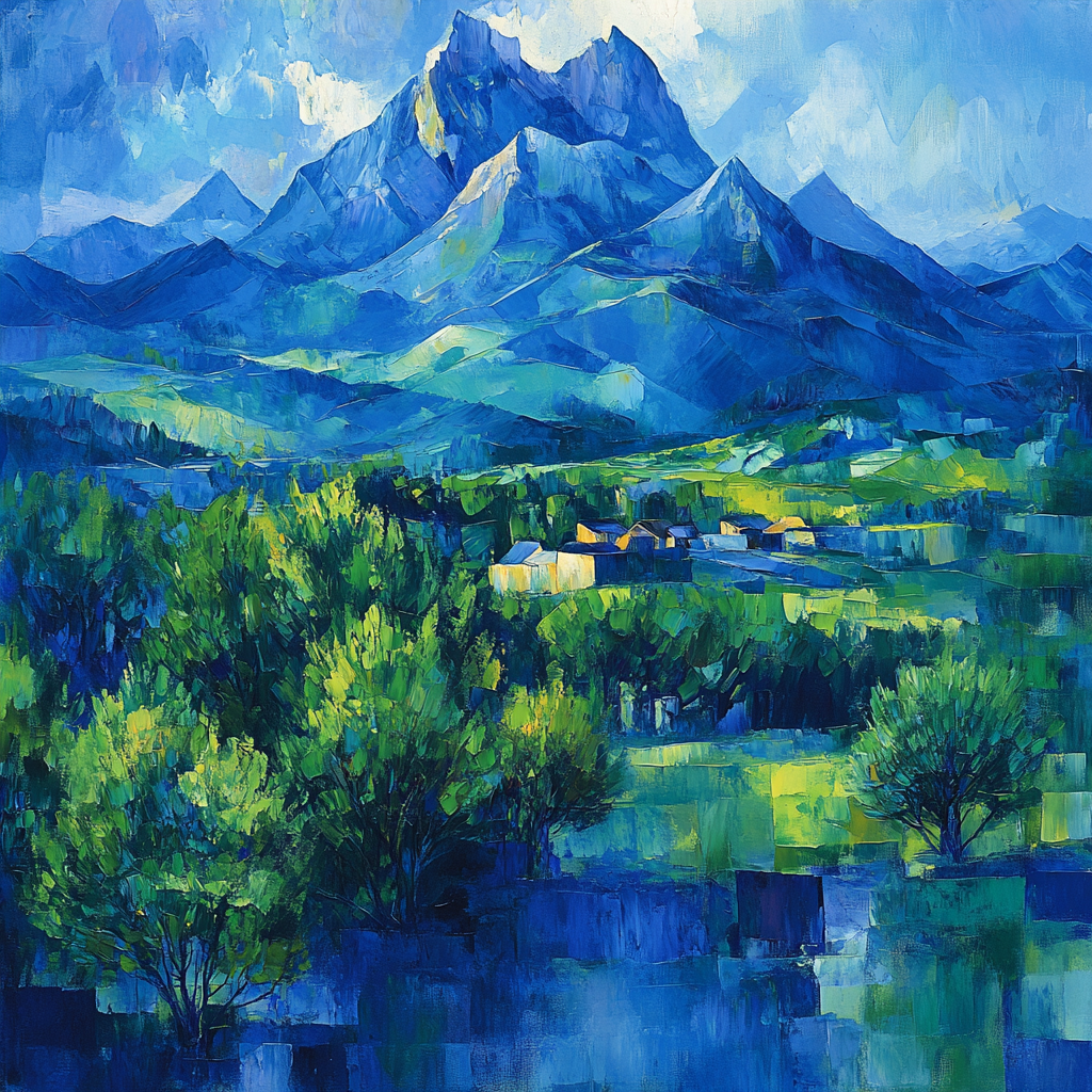 Paul Cézanne Inspired Serene Mountain Landscape Painting by numbers kit