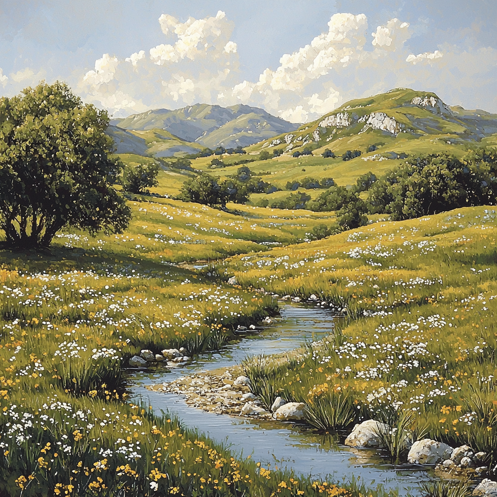 Albert Bierstadt Inspired The Peaceful Valley Paint By Numbers Art