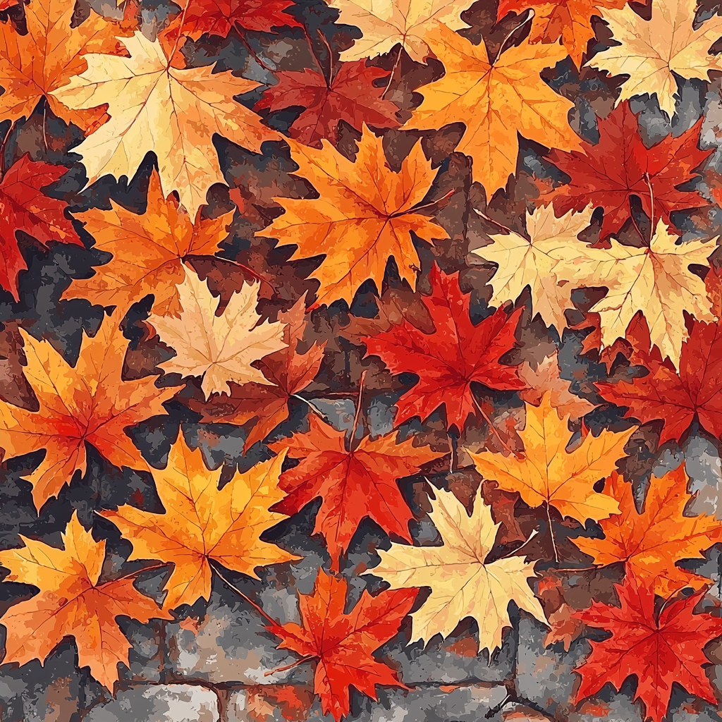 Leonardo Da Vinci Inspired Symphony Of Autumn Leaves Paint By Color