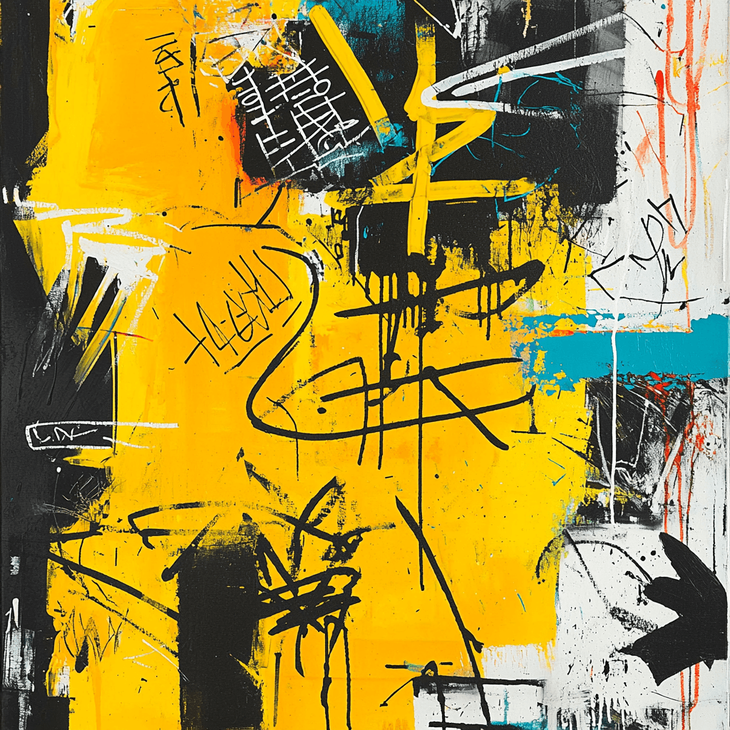 Jean-Michel Basquiat Inspired Echoes Of Struggle Paint By Color