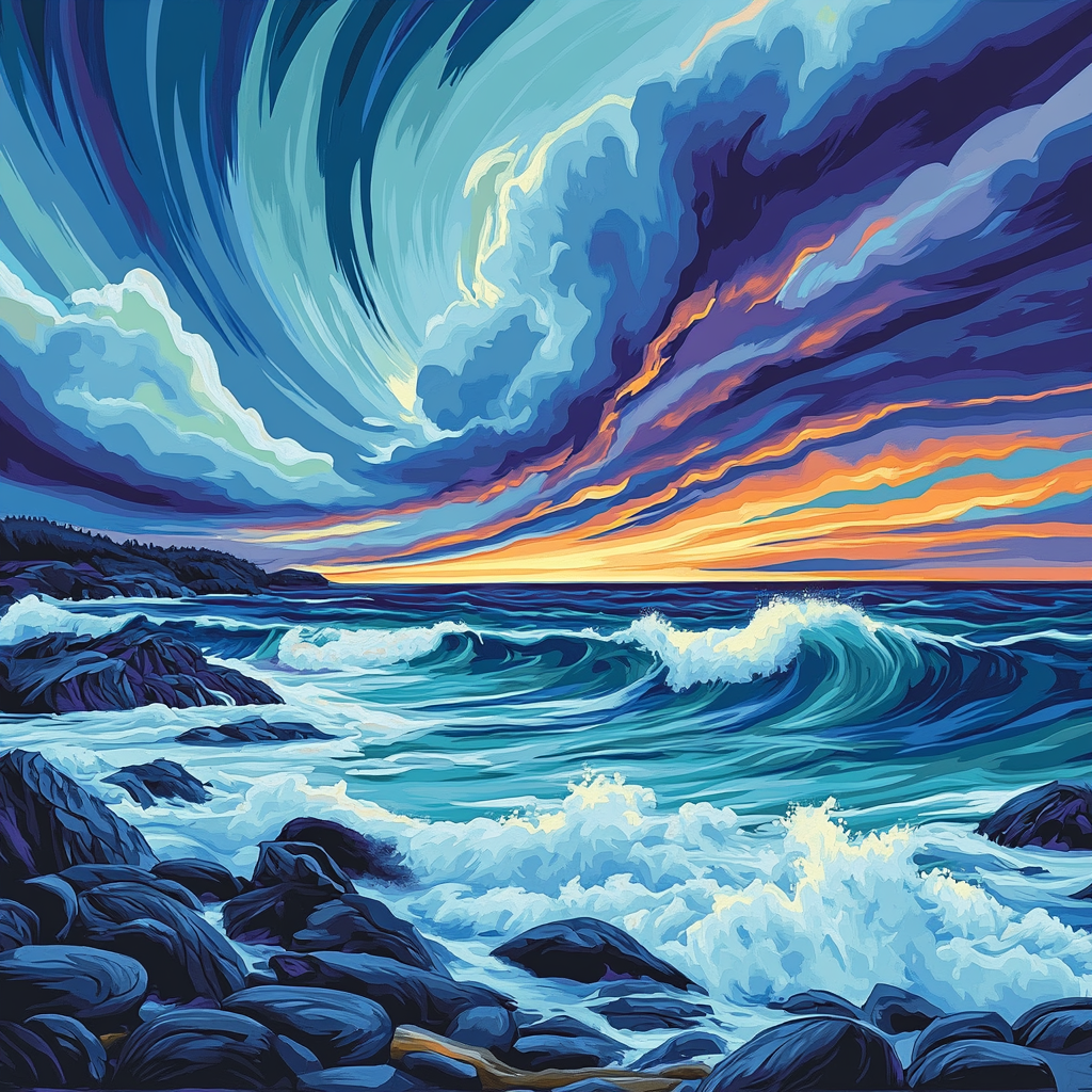 Emily Carr Inspired Pacific Coast Tempest Paint by numbers kits