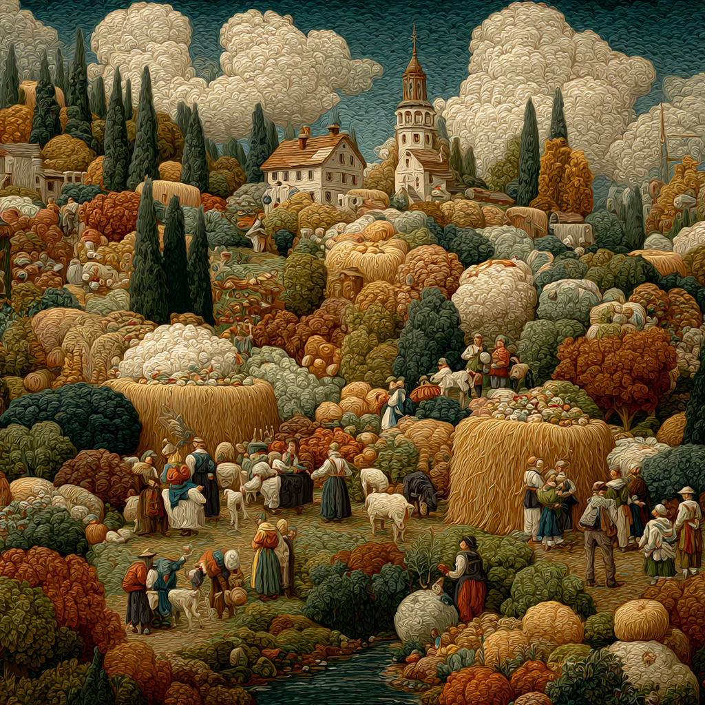 Pieter Bruegel Inspired Harvest Festival paint by number