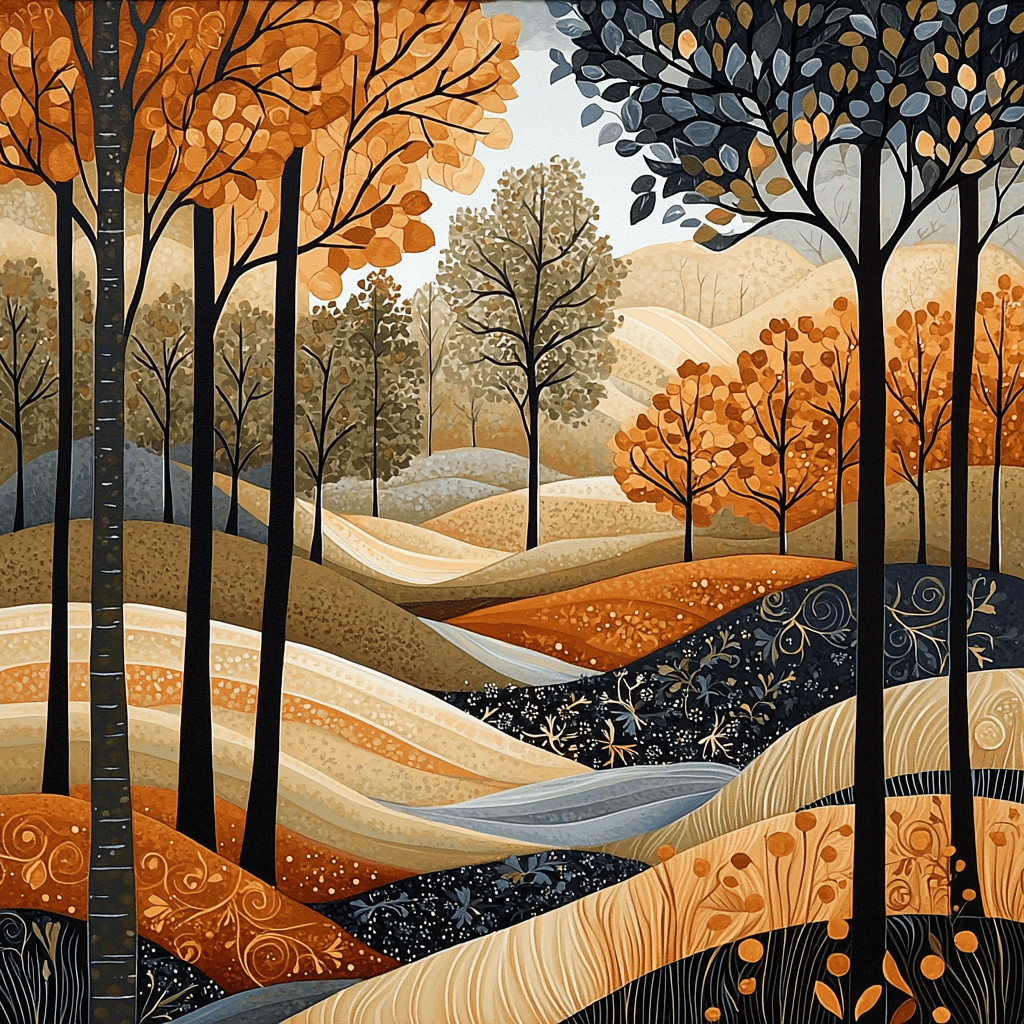 Art Nouveau Style Inspired Art Nouveau Woodland Harmony Paint By Numbers