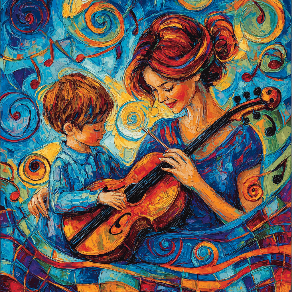 Mom And Child In Harmony Number Painting