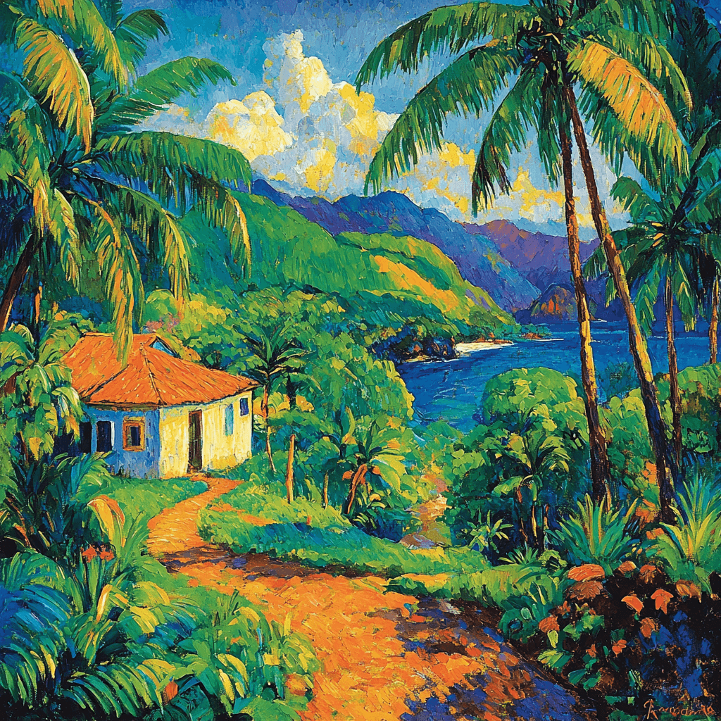 Paul Gauguin Inspired Prismatic Tropical Paradise Paint By Numbers Kits