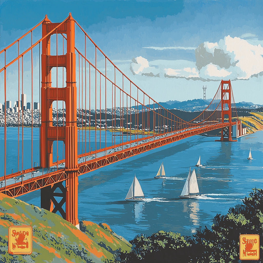 Golden Gate Bridge DIY Paint By Numbers