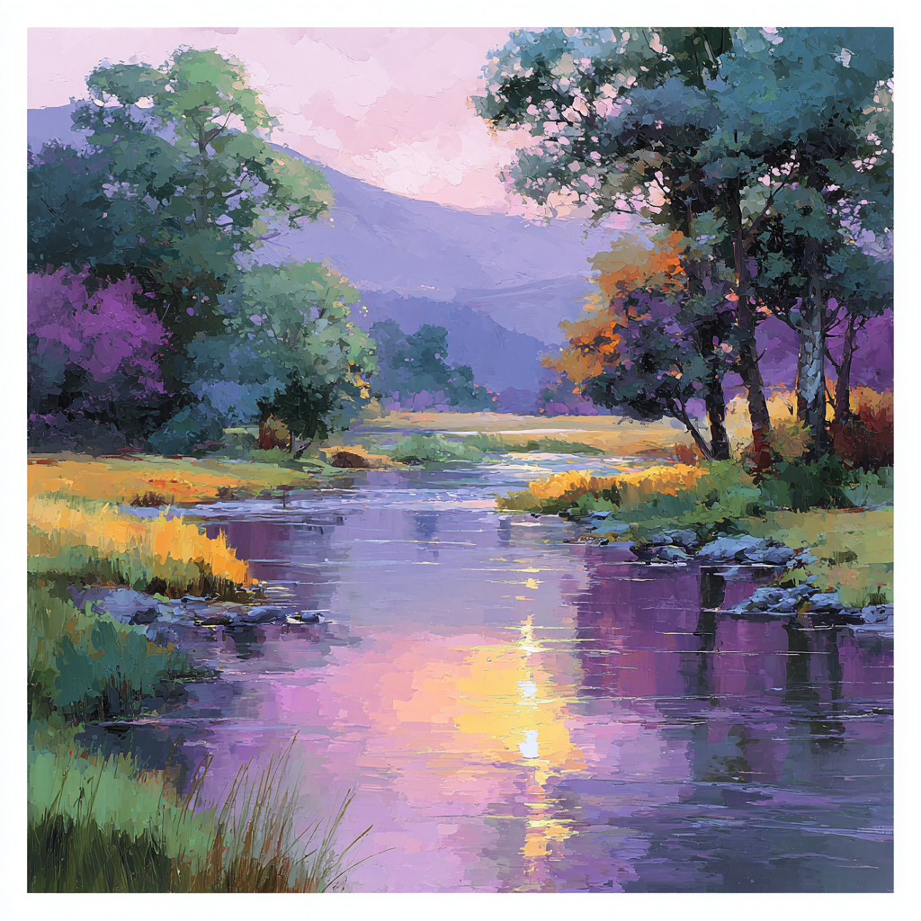 Claude Monet Inspired Riverside Landscape Paint by numbers art