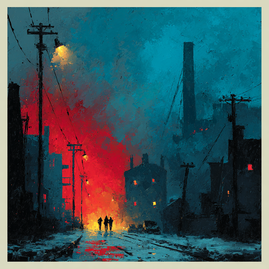 Edvard Munch Inspired City At Midnight paint by numbers