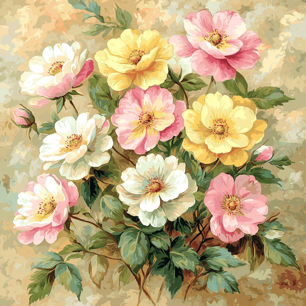 Leonardo Da Vinci Inspired Serene Flora Paint By Color