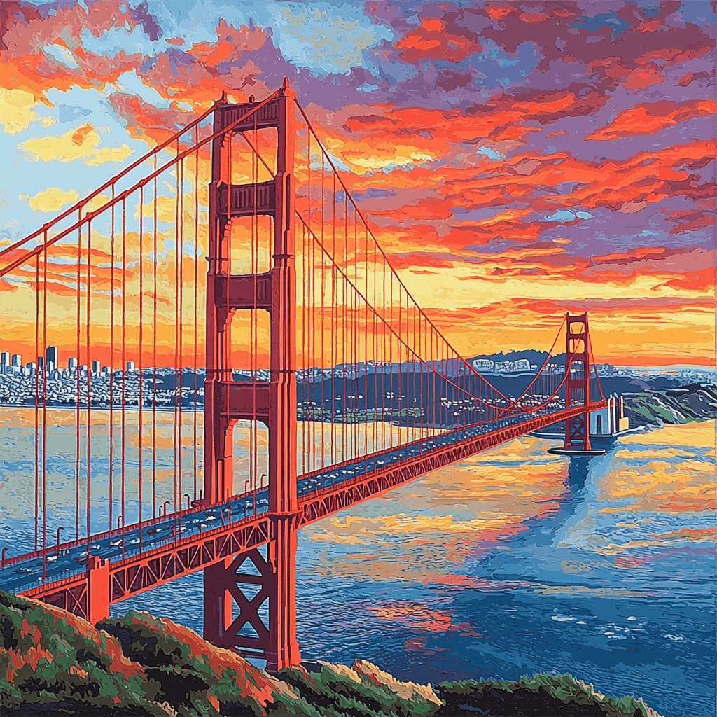 Golden Gate Bridge - San Francisco, USA Paint By Numbers Kits