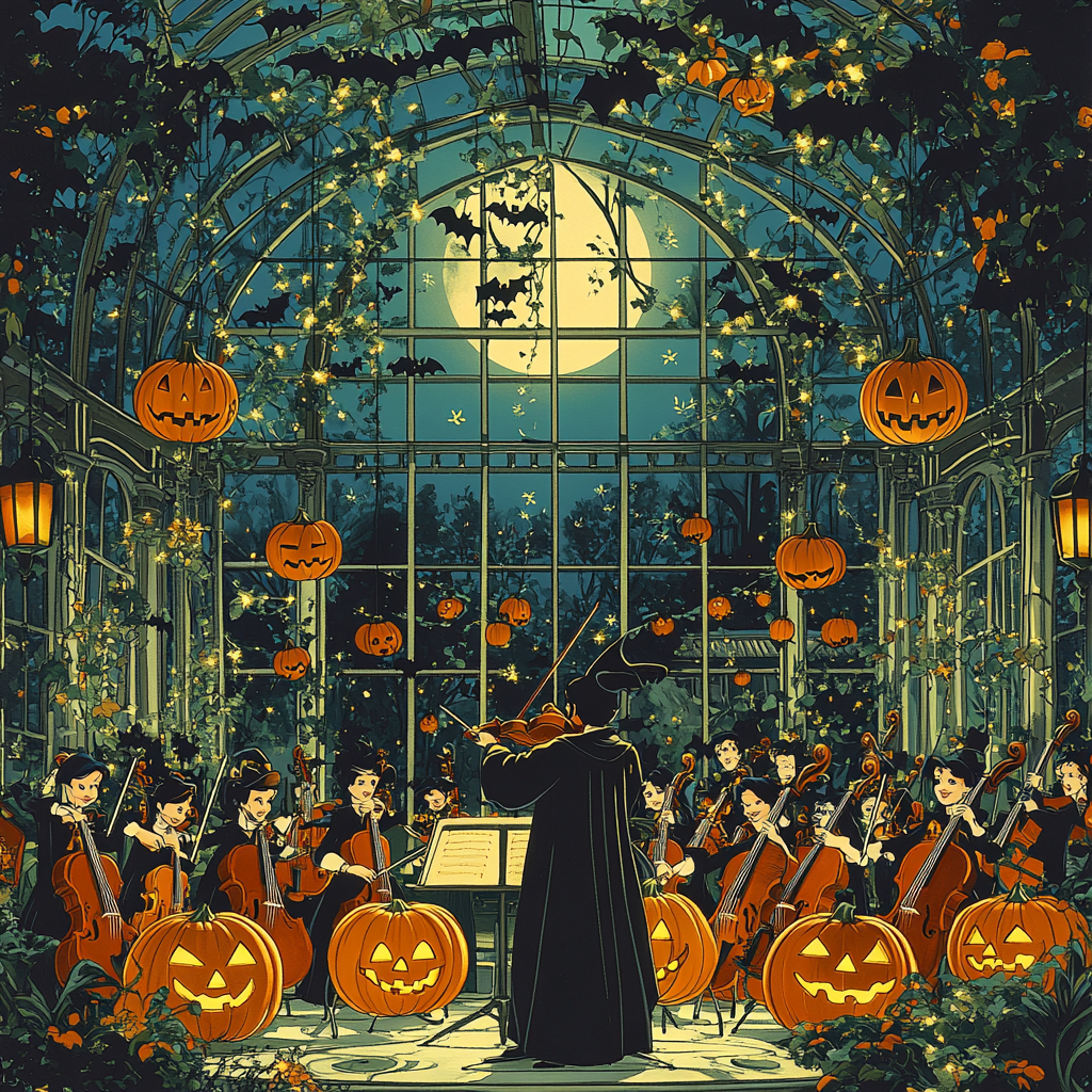 Spooky Symphony In The Enchanted Conservatory paint by numbers