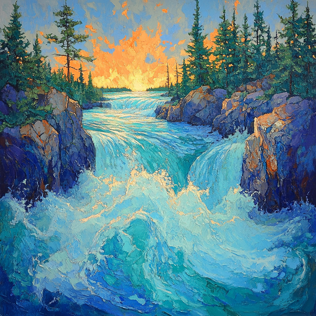 A.Y. Jackson Inspired Northern Rapids And Rock Choir paint by color