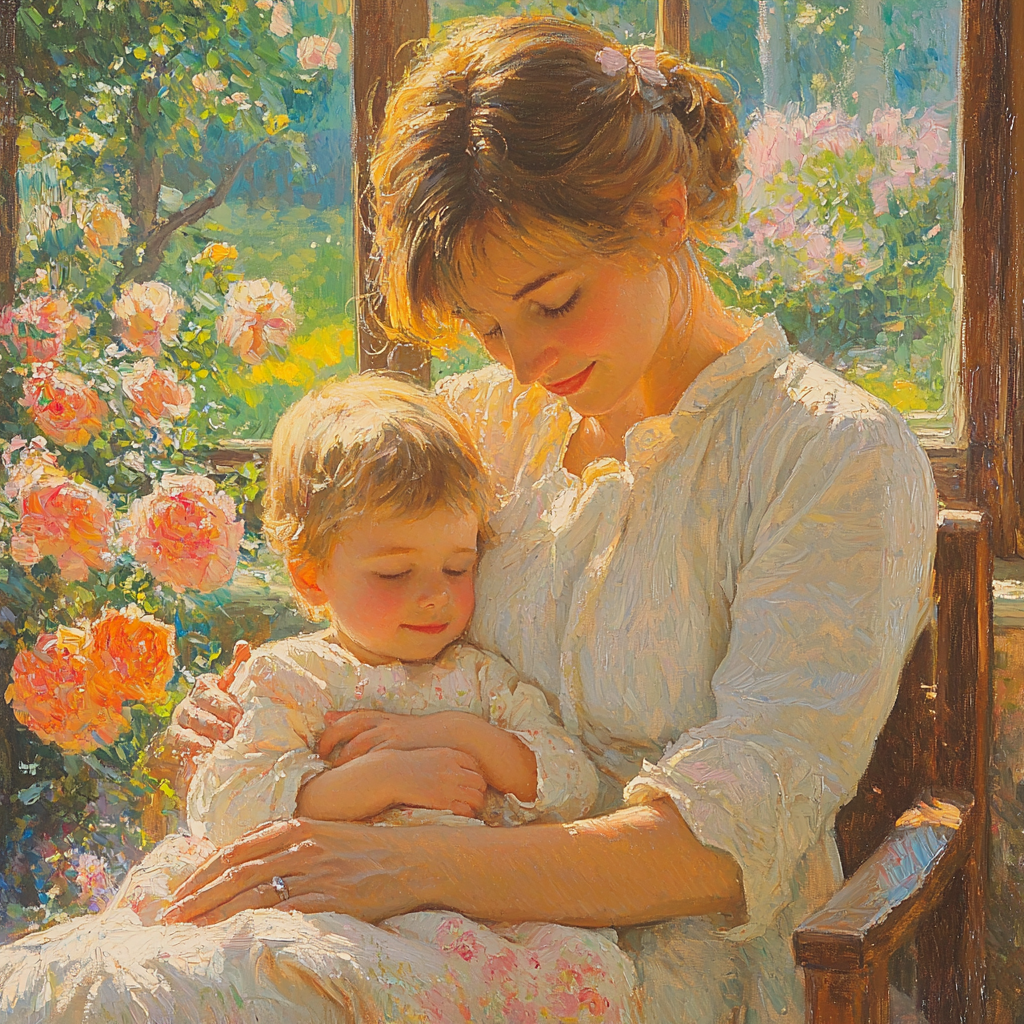 A Mother's Kiss Goodnight Painting By Numbers Kit
