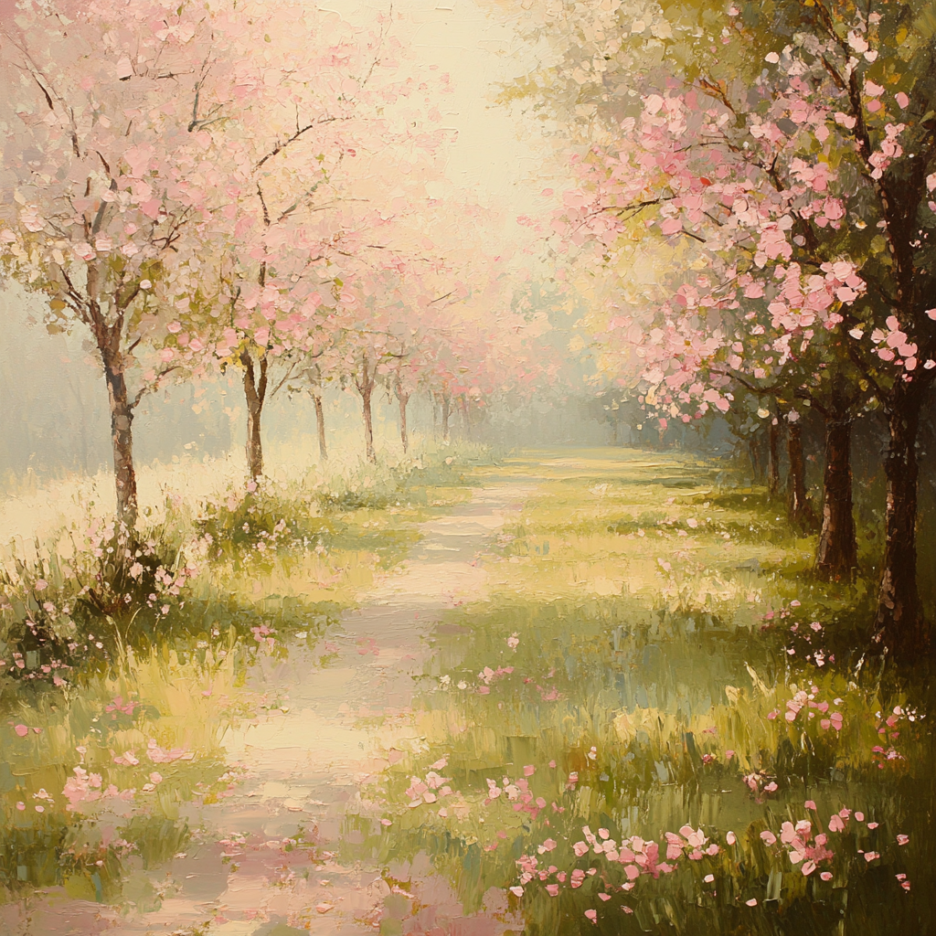 Claude Monet Inspired Apple Orchard In Blossom Painting by numbers kit