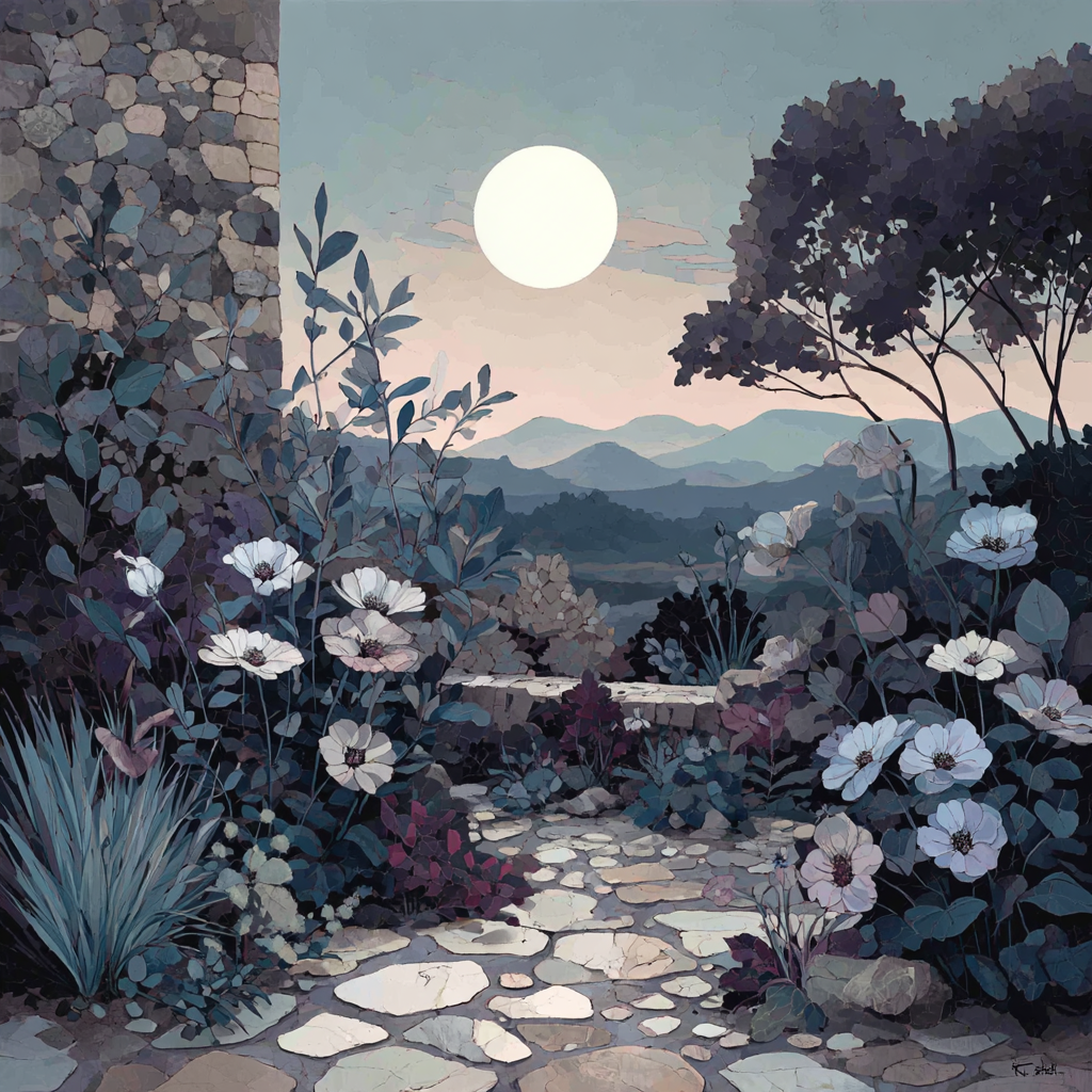 Leonardo Da Vinci Inspired Lunar Garden painting number kit