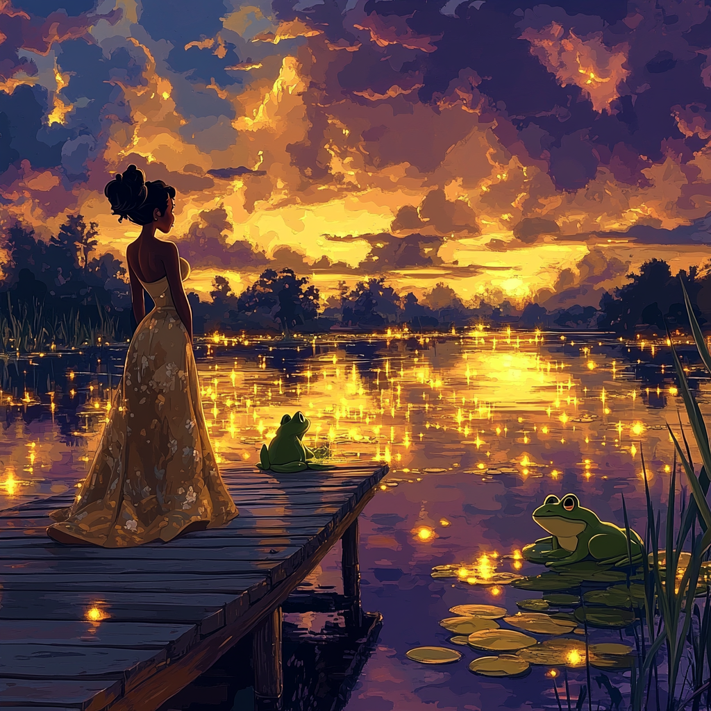 Tianas Magical Bayou Evening painting number kit