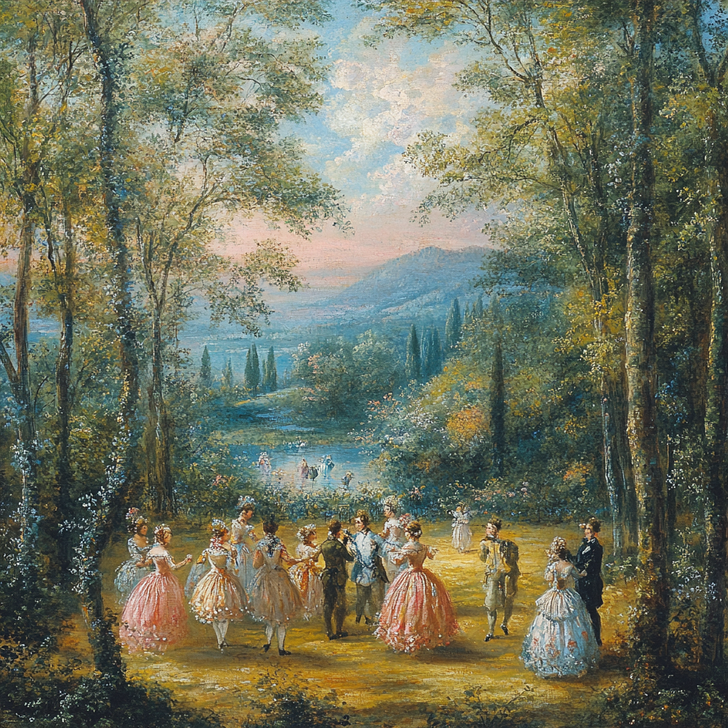 Antoine Watteau Inspired Festival Gathering DIY paint by numbers