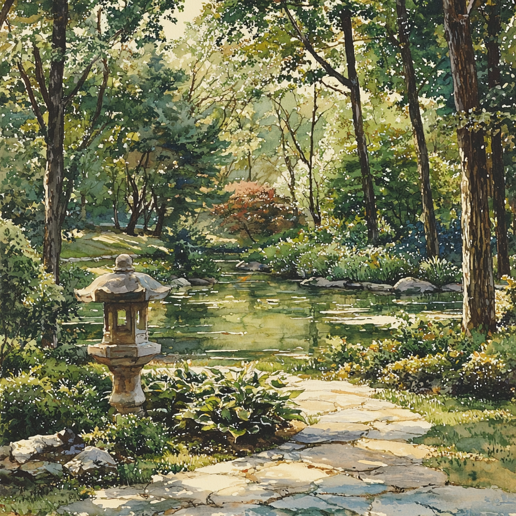 Zhao Mengfu Inspired Serenity Of Quiet Gardens DIY Paint By Numbers