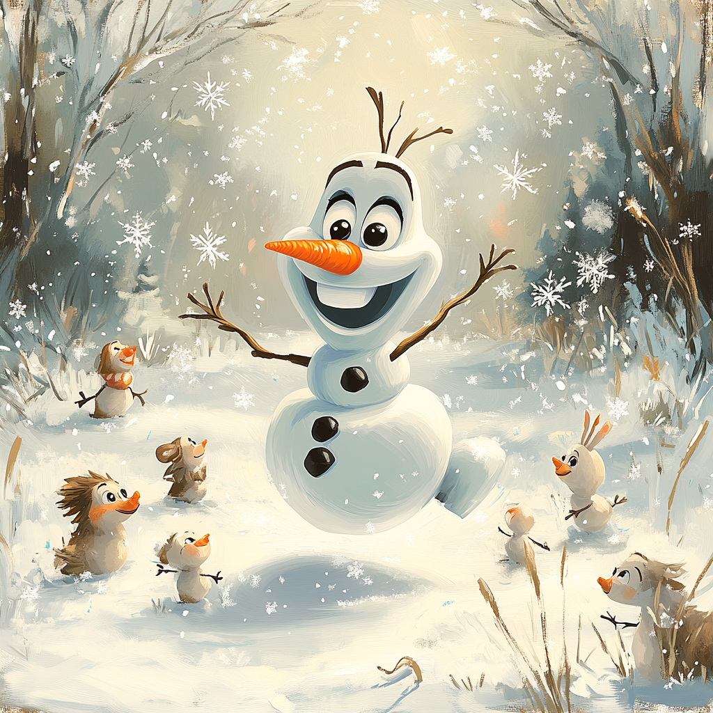 Olaf Snowy Dance Disney Inspired DIY paint by numbers