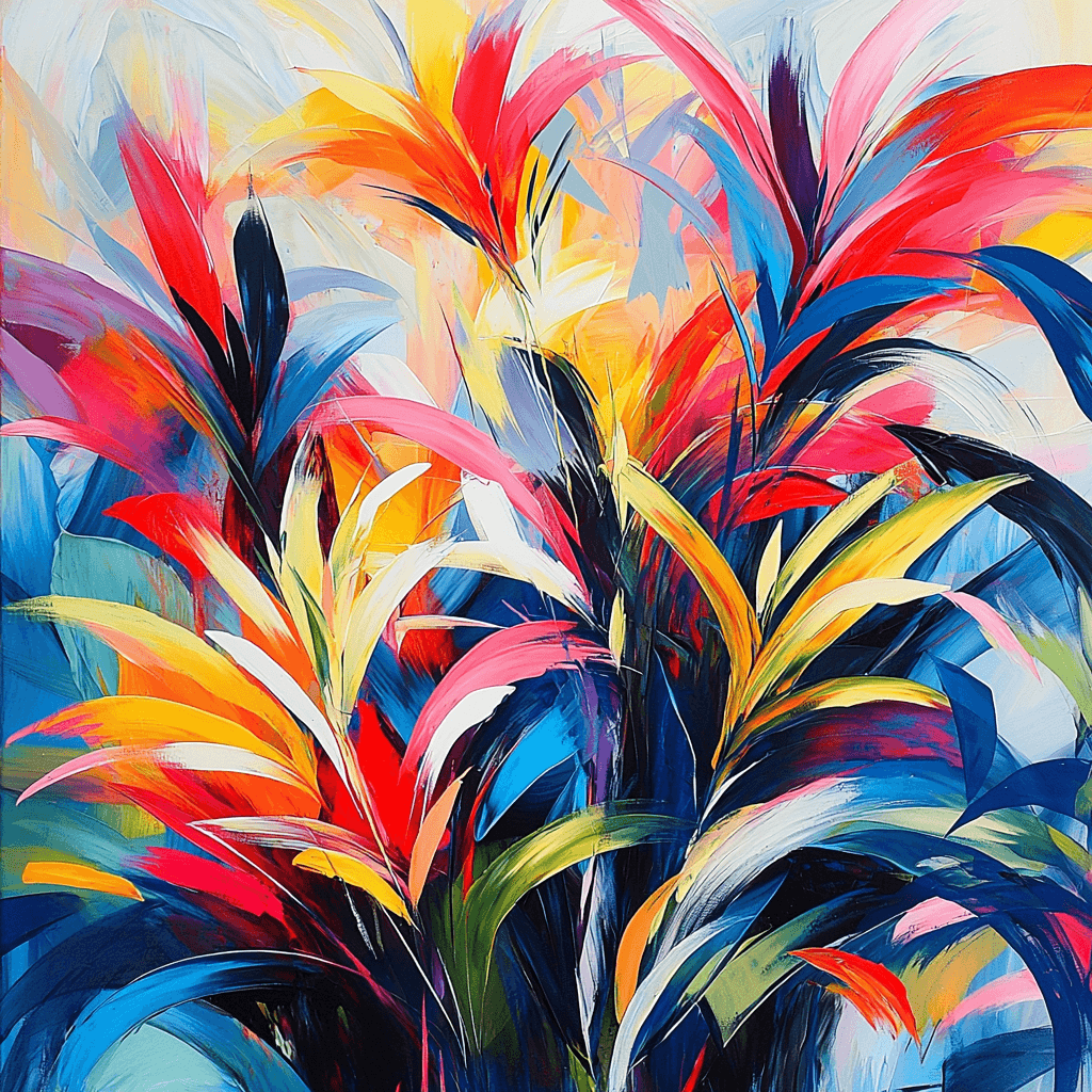 Modern Expressionist Style Inspired Vivid Abstract Bloom DIY Paint By Numbers