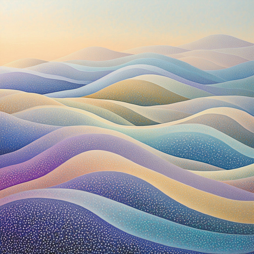 Georges Seurat Inspired Lavender Dunes paint by number