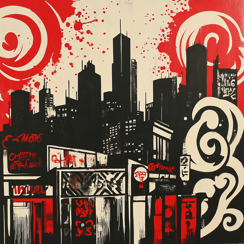 Banksy Inspired Urban Disillusionment paint by color