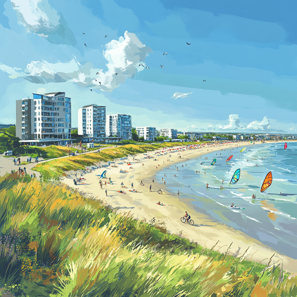 Amager Strandpark Urban Beach Copenhagen Denmark Number painting