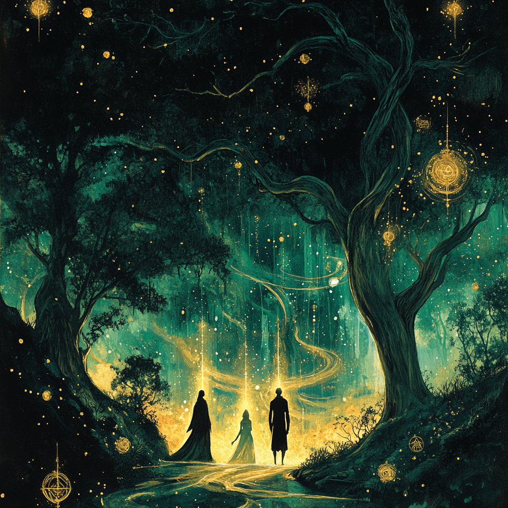 William Blake Inspired Visionary Forest Number painting