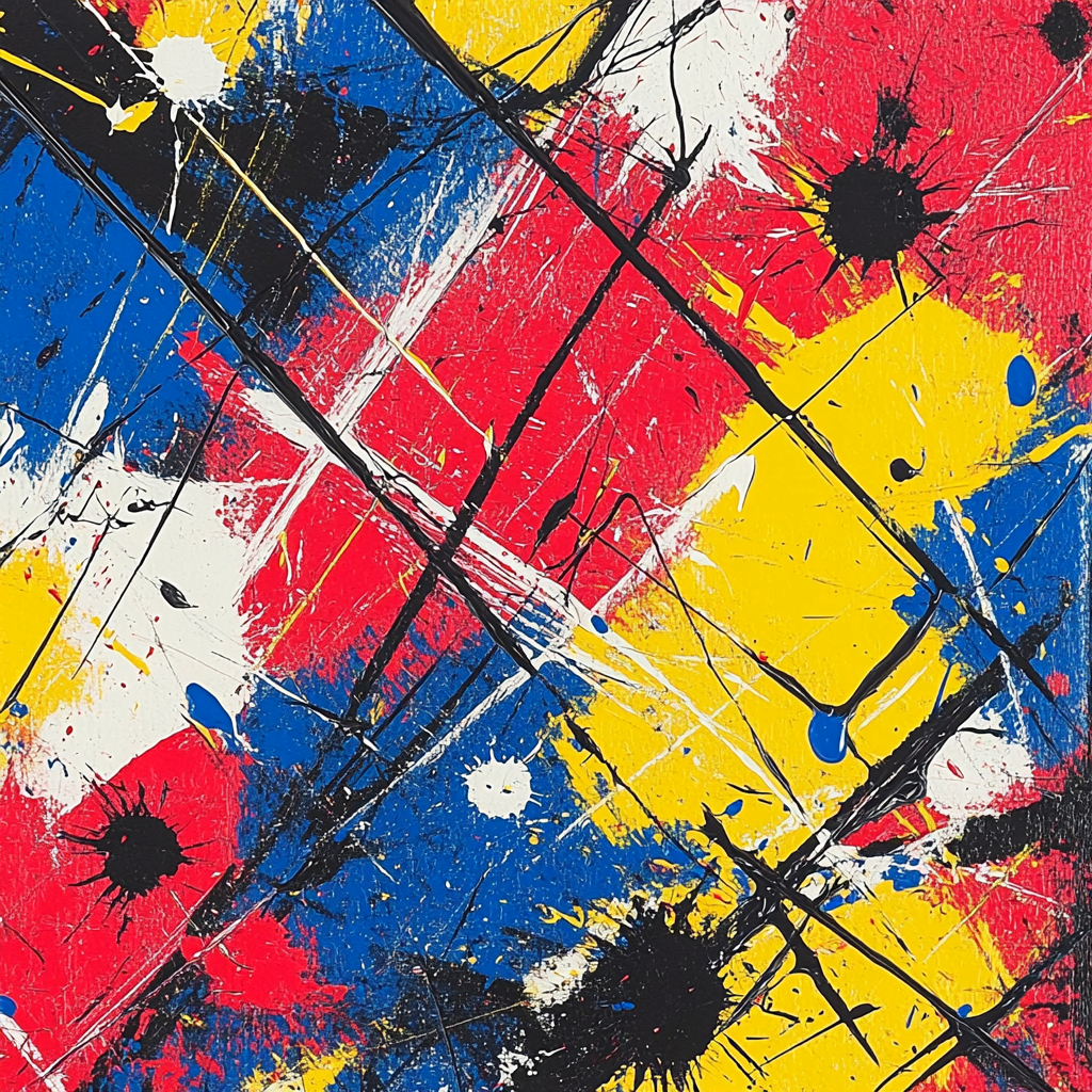 Jackson Pollock Inspired Energetic Abstract paint by numbers