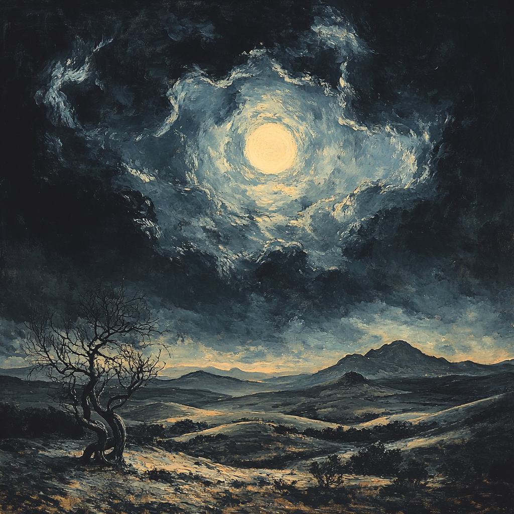 Francisco Goya Inspired Phantom Hillscape Under Moonshadow Paint by numbers kits