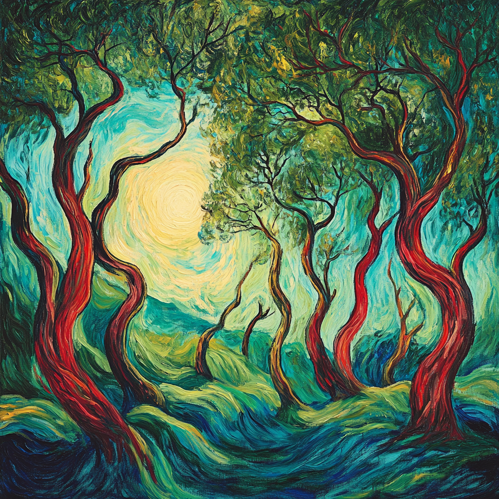 Edvard Munch Inspired Enchanted Nordic Forest Whispers Painting by numbers kit