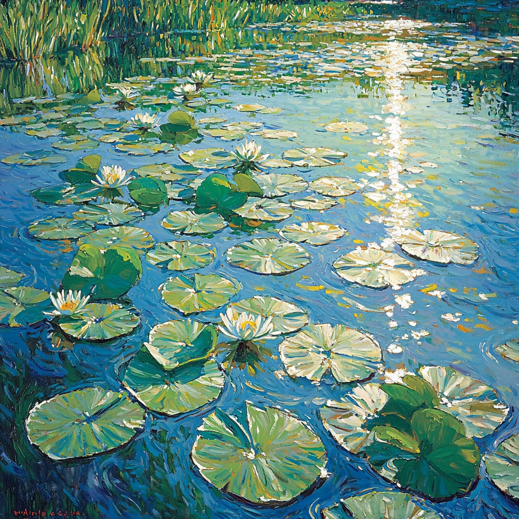 Paul Cézanne Inspired Radiant Water Lilies Numbered Painting Kits