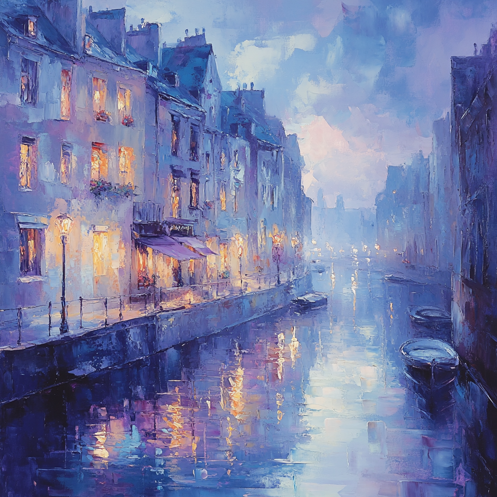 Claude Monet Inspired City Reflections paint by numbers