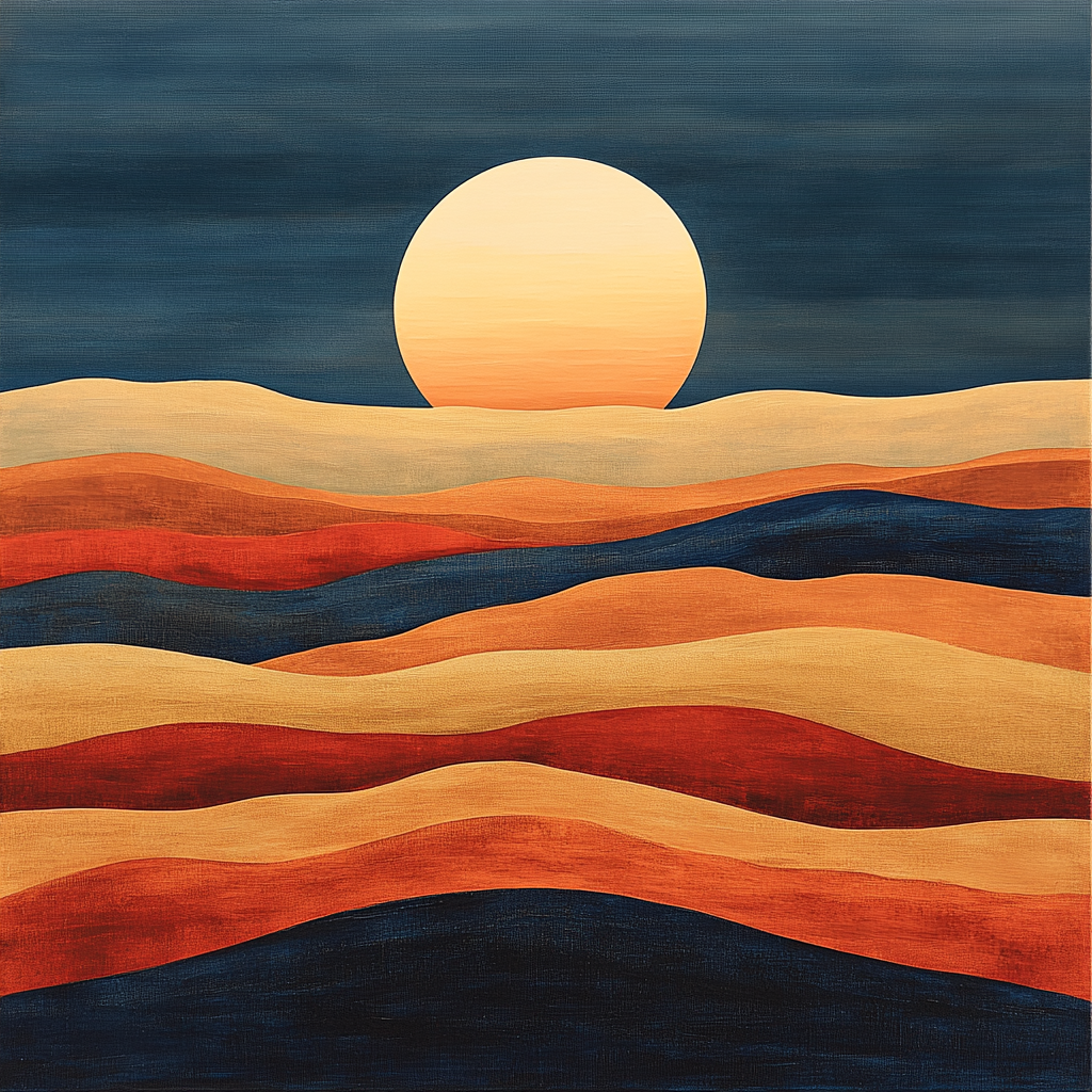 Georgia O’Keeffe Inspired Rolling Hills Of Sunset Ocher painting number kit