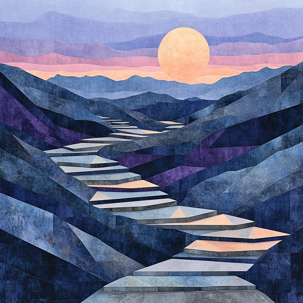 Pablo Picasso Inspired Fragmented Mountain Dusk Numbered painting kits